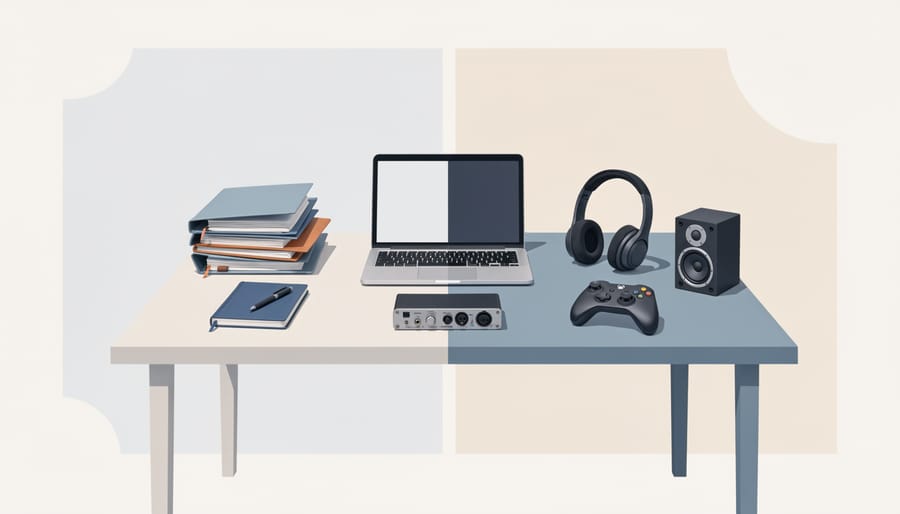 A desk scene with an open cash envelope, a blank notebook, and a smartphone turned off